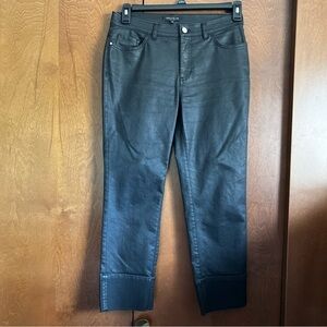 Lafayette 148 Cuffed Ankle Length Black Pants EUC Like New Sz 4